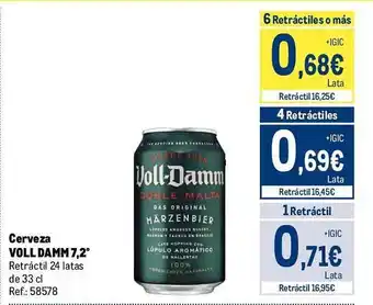 Makro Cerveza voll damm 7.2° oferta