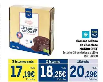Makro Coulant relleno de chocolate makro chef oferta