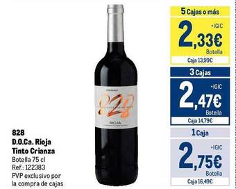 Makro 828 d.o.ca. rioja tinto crianza oferta