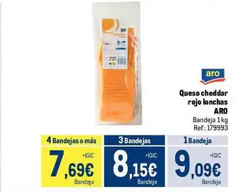 Makro Queso cheddar rojo lonchas aro oferta