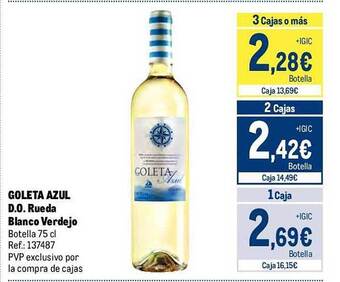 Makro Goleta azul d.o. rueda blanco verdejo oferta