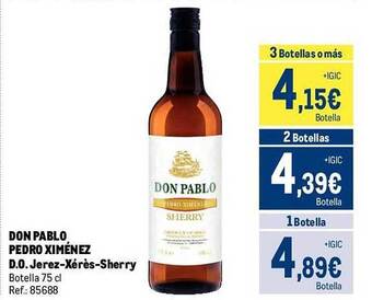 Makro Don pablo pedro ximénez d.o. jerez-xérès-sherry oferta