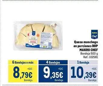 Makro Queso manchego en porciones dop makro chef oferta