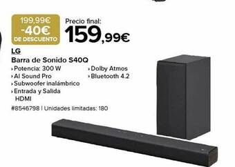 Costco Lg barra de sonido s40q oferta