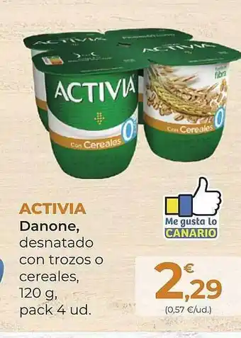 SPAR Gran Canaria Activia danone, desnatado con trozos o cereales oferta