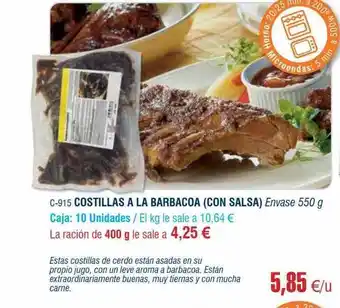 Abordo Costillas a la barbacoa (con salsa) oferta