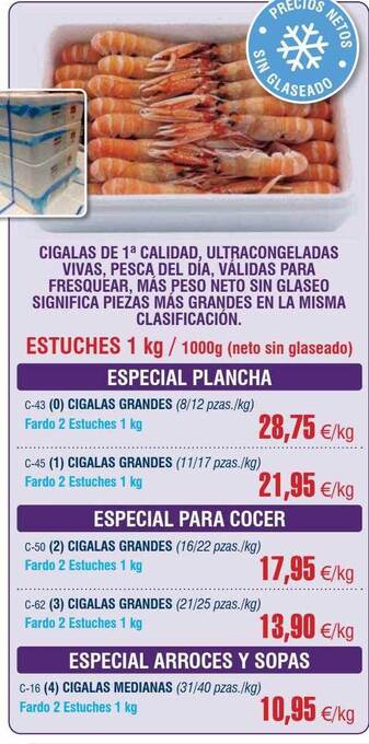 Abordo Cigalas medianas oferta