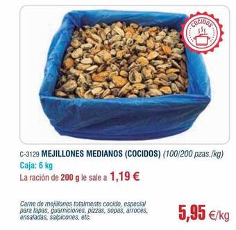 Abordo Mejillones medianos (cocidos) oferta