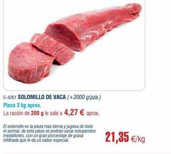 Abordo Solomillo de vaca oferta