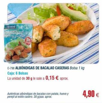 Abordo Albóndigas de bacalao caseras oferta