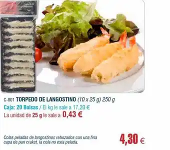 Abordo Torpedo de langostino oferta