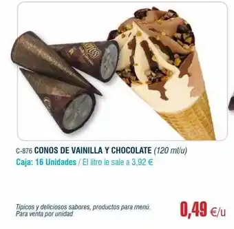 Abordo Conos de vainilla y chocolate oferta