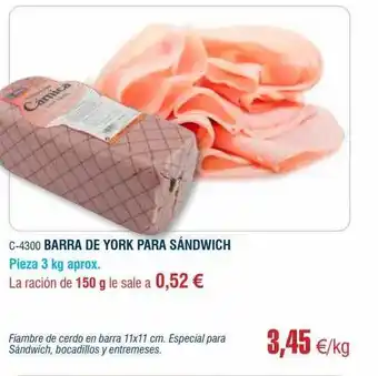 Abordo Barra de york para sándwich oferta