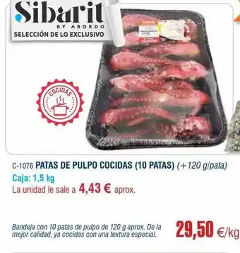 Abordo Patas de pulpo cocidas (10 patas) oferta