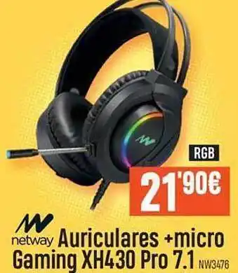 Beep Netway auriculares + micro gaming xh430 pro 7.1 oferta