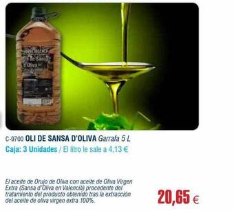 Abordo Oli de sansa d'oliva oferta