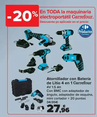 Carrefour Atornillador con batería de litio 4 en 1 carrefour oferta