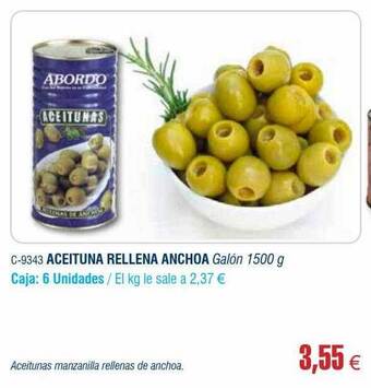 Abordo Aceituna rellena anchoa oferta