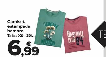 Carrefour Camiseta estampada hombre oferta