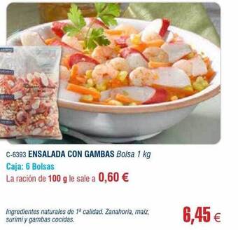 Abordo Ensalada con gambas oferta