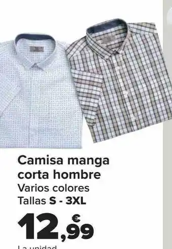Carrefour Camisa manga corta hombre oferta