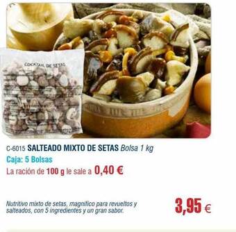 Abordo Salteado mixto de setas oferta
