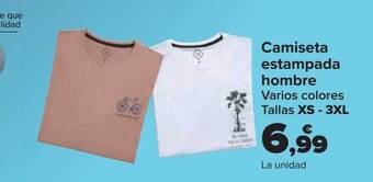 Carrefour Camiseta estampada hombre oferta