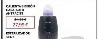Calienta biberón casa-auto antracite esterilizador 3 en 1