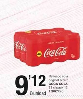SPAR Refresco cola original o zero coca cola oferta