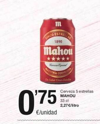 SPAR Cerveza 5 estrellas mahou oferta