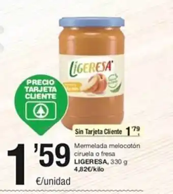 SPAR Mermelada melocotón ciruela o fresa ligeresa oferta