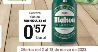 SPAR Cerveza clásica mahou oferta