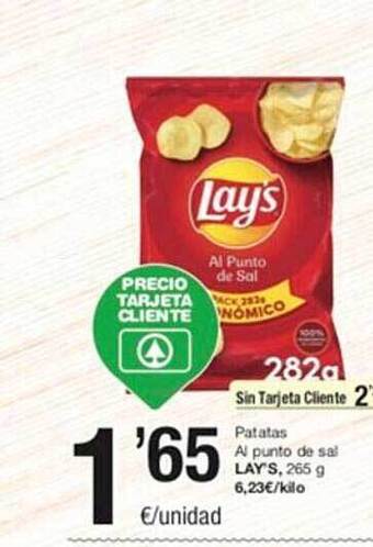 SPAR Patatas al punto de sal lay's oferta