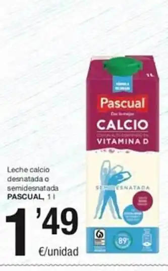 SPAR Leche calcio desnatada o semidesnatada pascual oferta