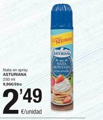 SPAR Nata en spray asturiana oferta