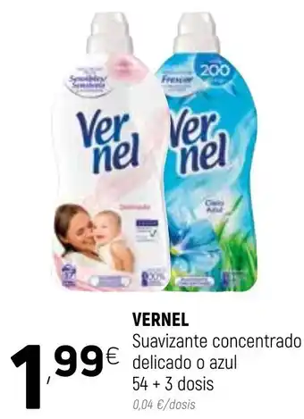 Coviran Vernel Suavizante concentrado delicado o azul 54+3 dosis oferta