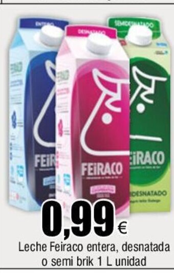 FROIZ Leche Feiraco Entera Desnatada O Semi Brik 1 L Unidad oferta
