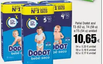 FROIZ Pañal Dodot T3(62u) T4 (58 u) O T5 (54u) Unidad oferta