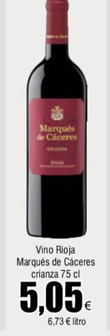 FROIZ Vino Rioja Marqués De Caceres Crianza 75 cl oferta