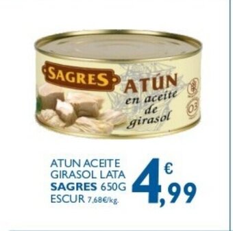 Supermercados La Despensa Sagres Atun Aceite Girasol lata 650g Escur oferta