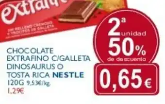 Supermercados La Despensa Chocolate Extrafino C/Galleta Dinosaurs o Tosta Rica Nestle 120g oferta