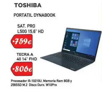 Microsshop Toshiba Portatil Dynabook Sat. Pro L50G 15.6" HD oferta