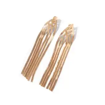 Claire's Gold 4.5" snake chain linear clip-on drop earrings oferta