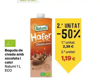 Natumi Beguda de civada amb xocolata i calci 1 L ECO