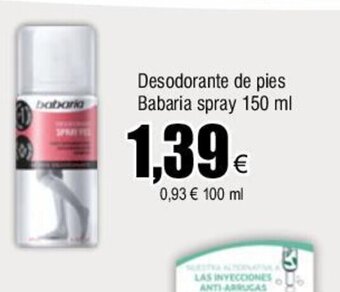 FROIZ Desodorante de pies babaria spray 150ml oferta