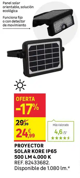 Leroy Merlin Proyector Solar Kore Ip65 500 Lm 4.000 K oferta