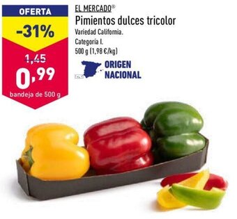 ALDI El Mercado Pimientos dulces tricolor 500g oferta