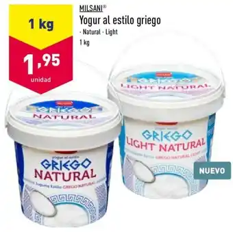 ALDI Milsani Yogur al estilo griego 1 kg oferta