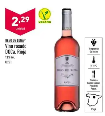 ALDI Beso De Luna Vino rosado DOCa . Rioja 0.75 L oferta