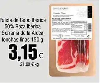 FROIZ Paleta de cebo ibérica 50% raza ibérica serranía de la aldea lonchas finas oferta